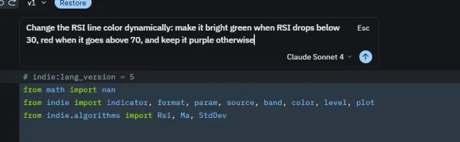 Quick code edit with AI prompt 
